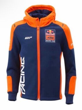 KTM X Red Bull Boys Navy & Orange Motocross Racing Team Zip Hoodie